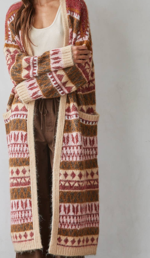 Knit Open Long Cardigan