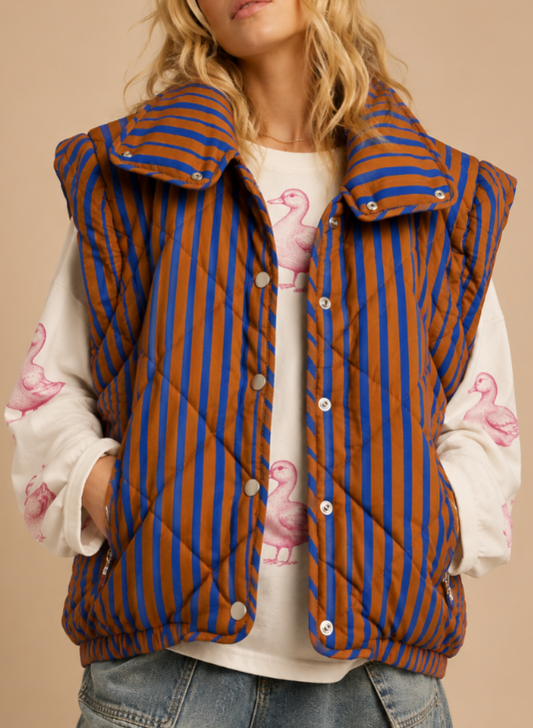 Patchwork Puffer Vest