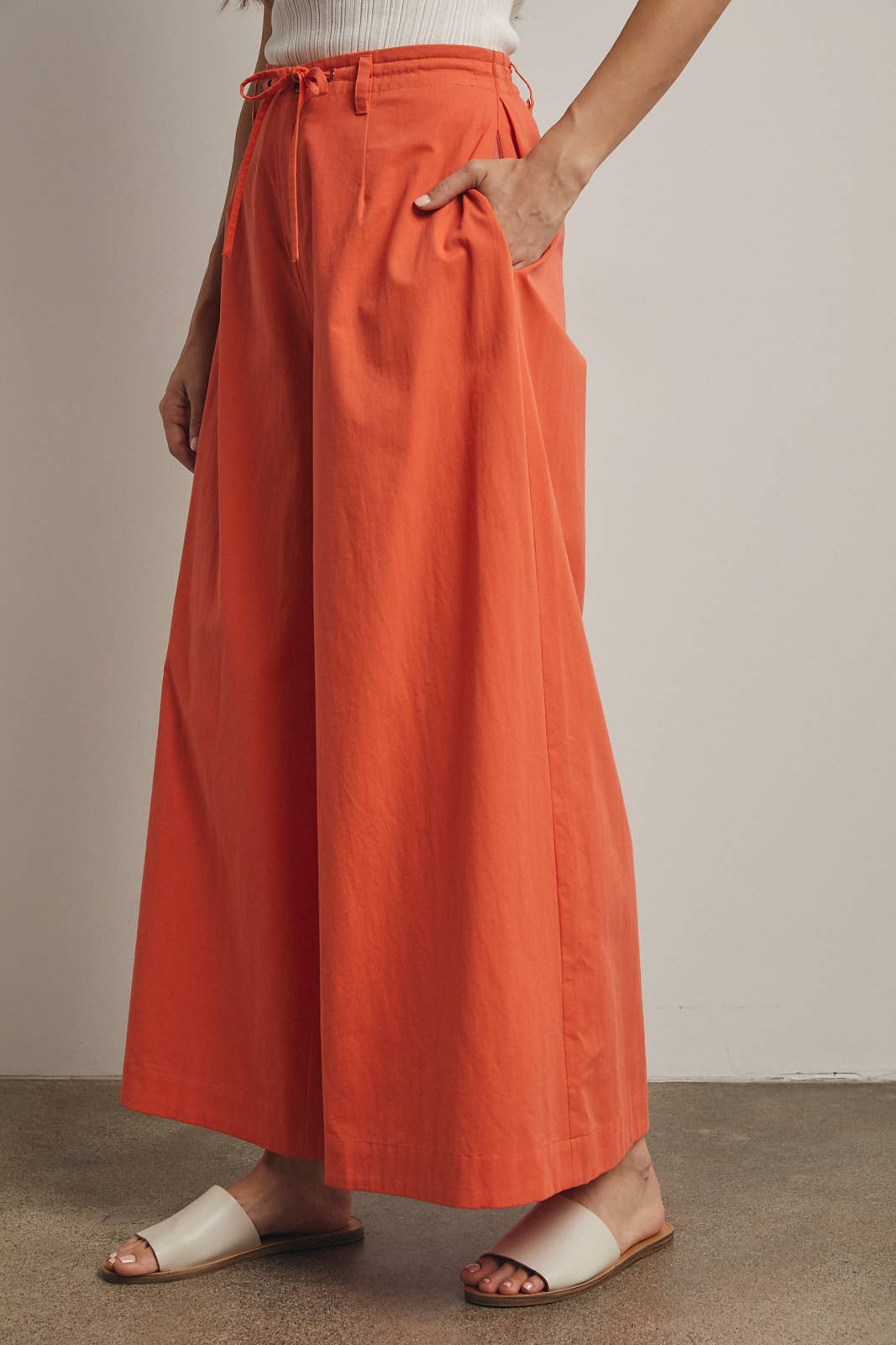 Wide Leg Drawstring Trouser Pant