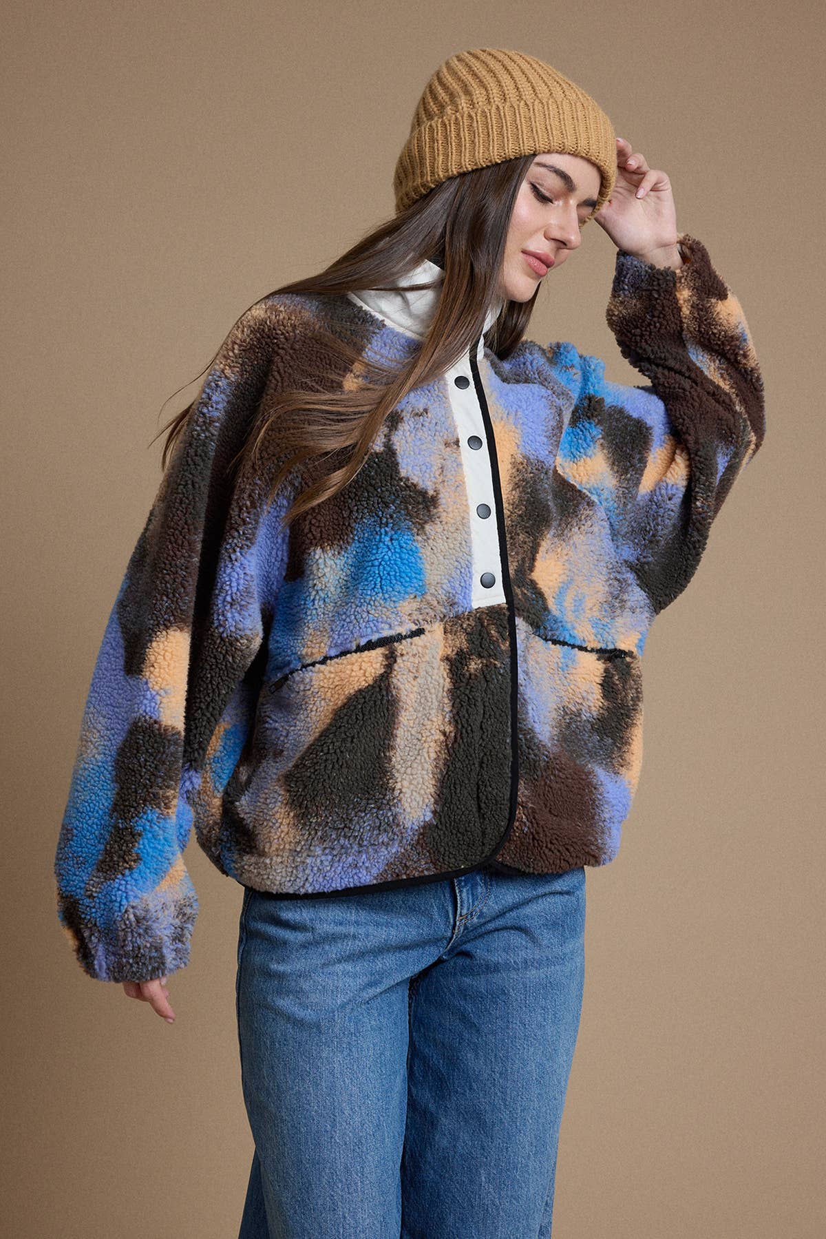 Colorful Sherpa Fleece Jacket