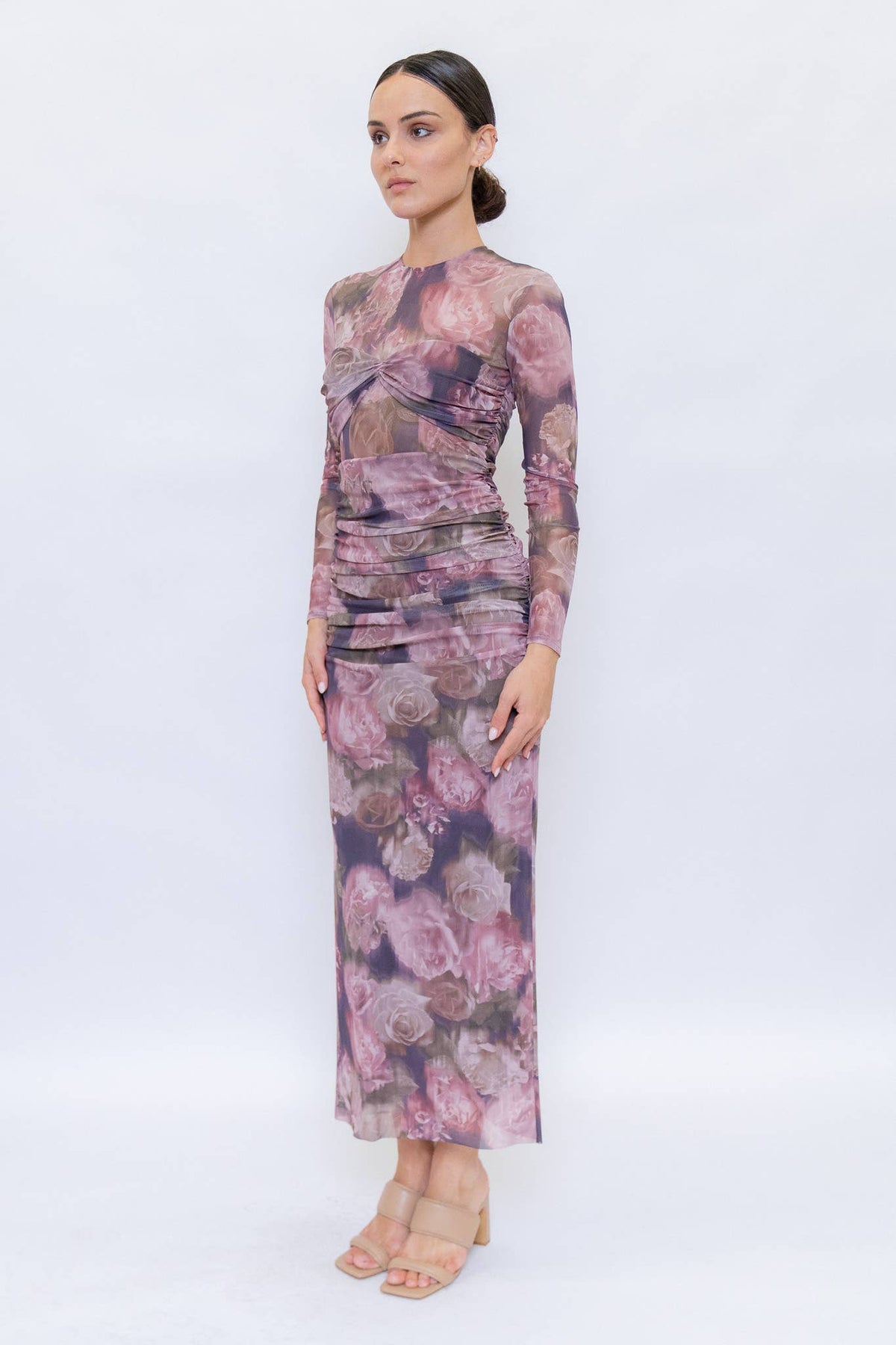 Mesh Long Sleeve Illusion Dress