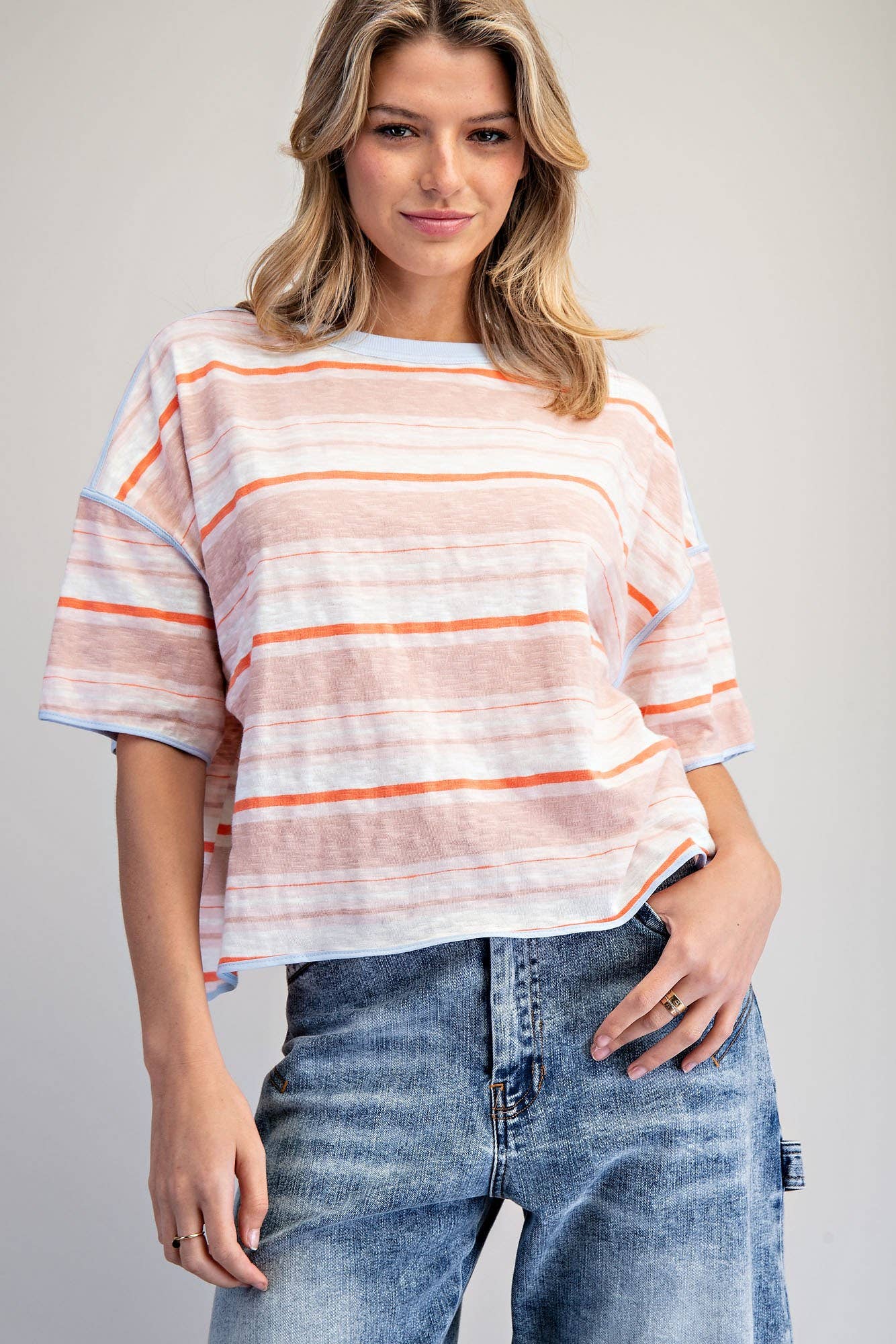Boxy Striped Oversized Tee
