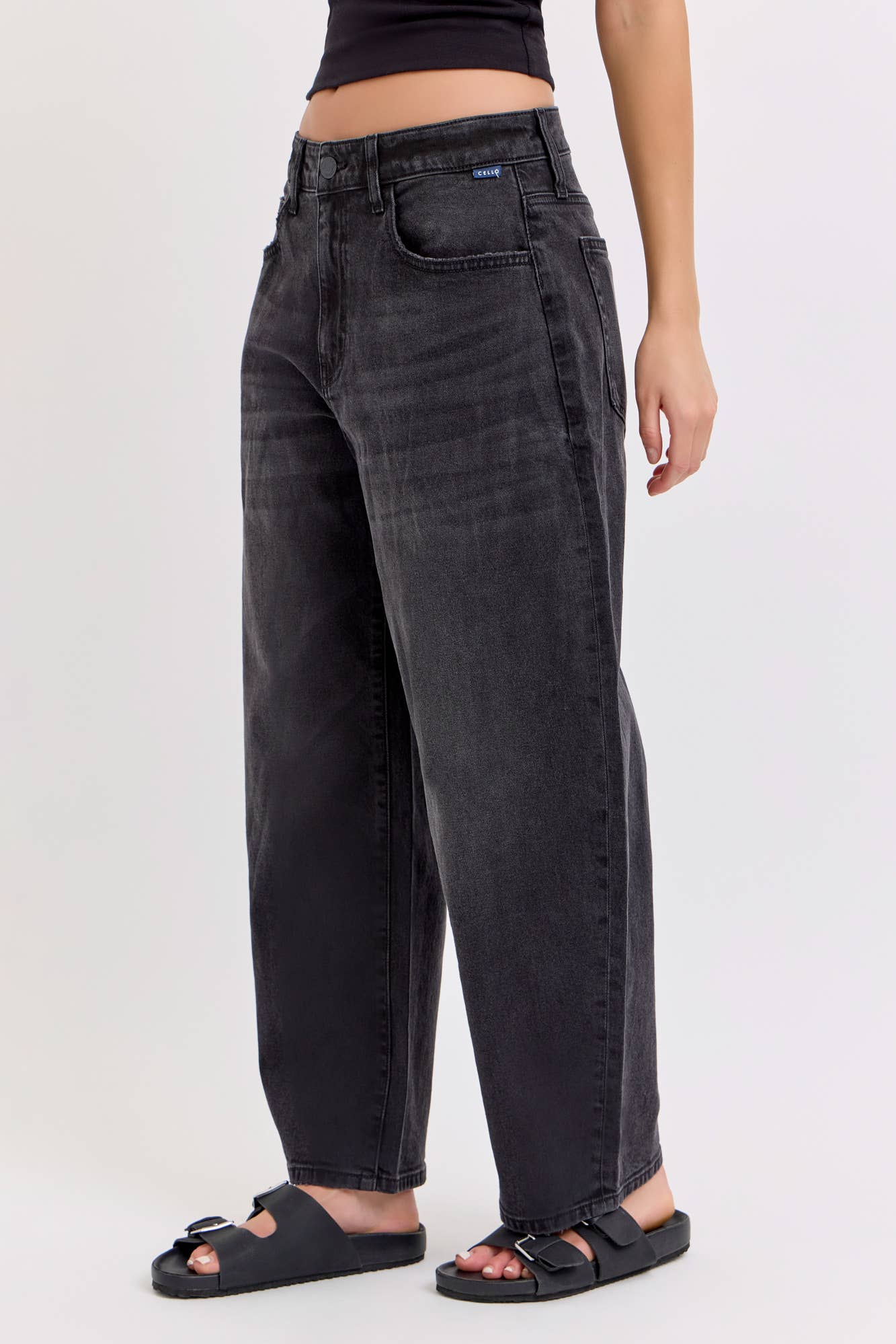 Black Barrel Leg Jean