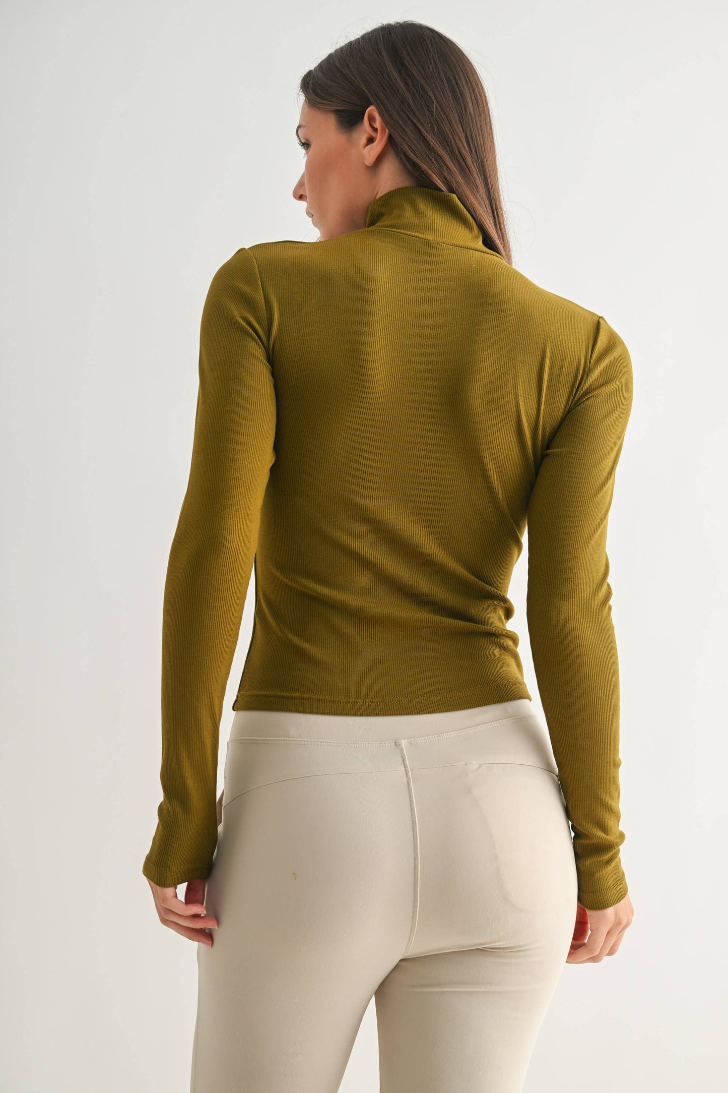 Micro Ribbed Long Sleeve Turtleneck