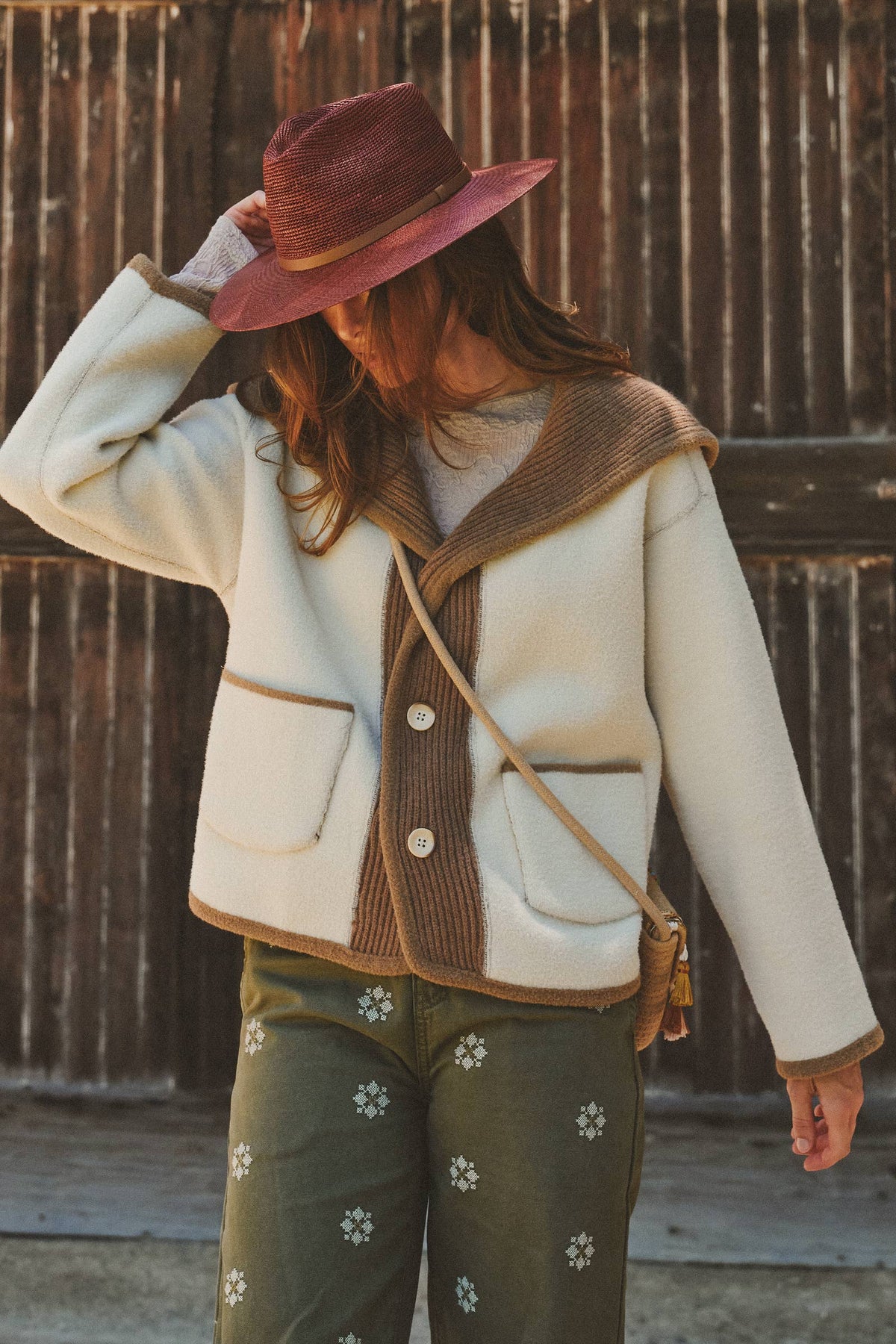 Reversible Wool Blend Shawl Collar Coat