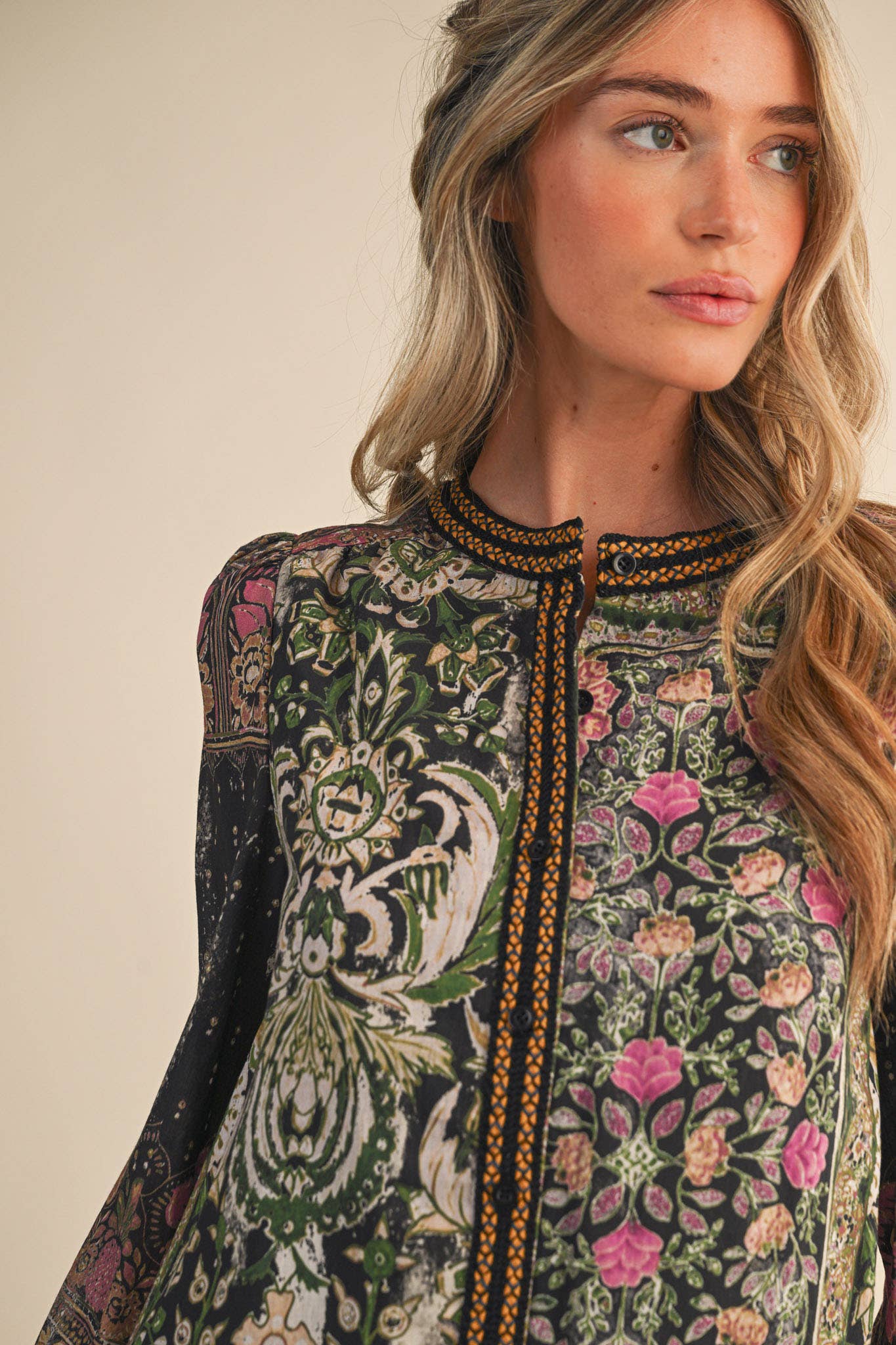 Patchwork Boho Blouse