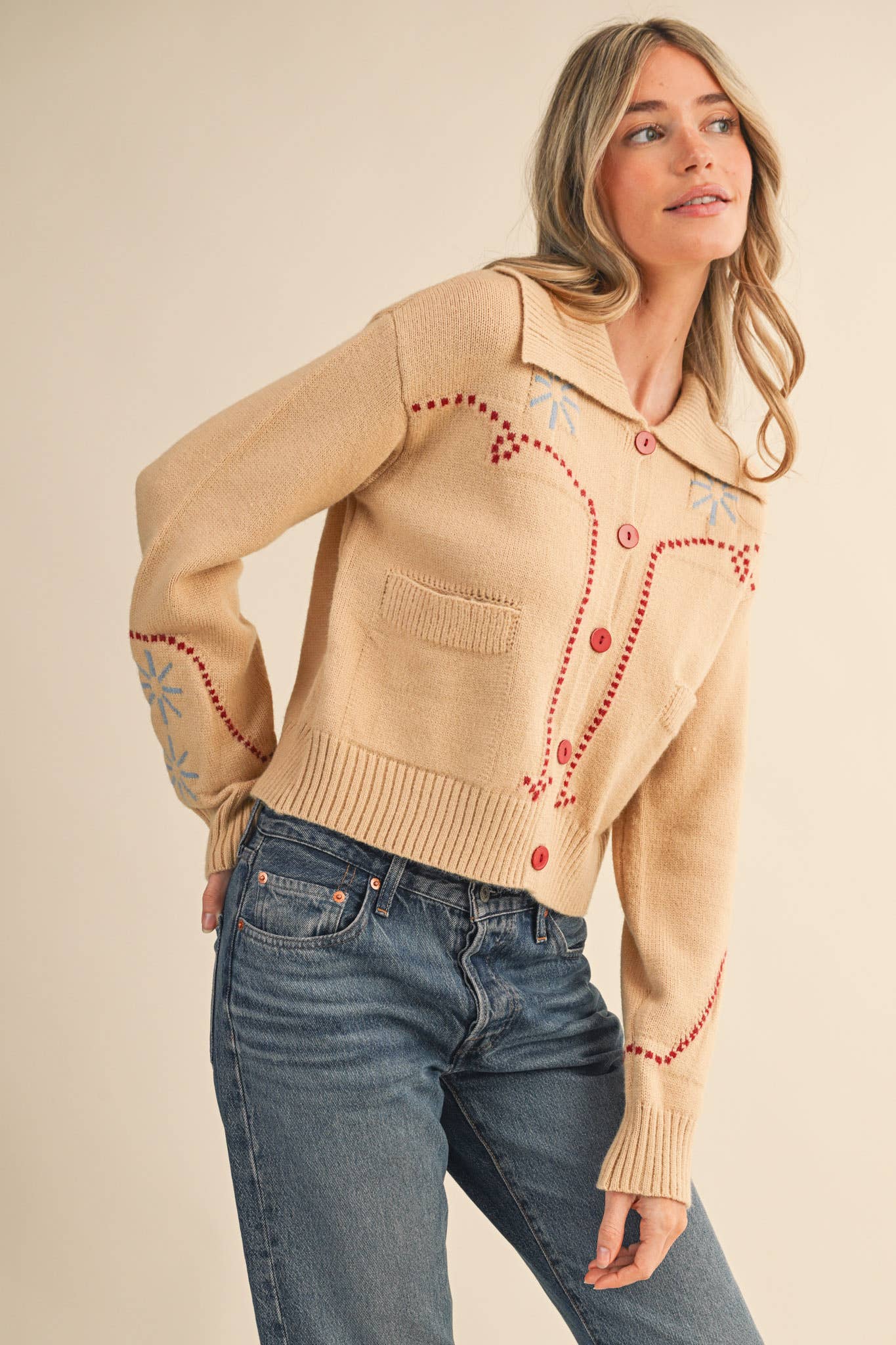 Western Rope Trim Cardigan