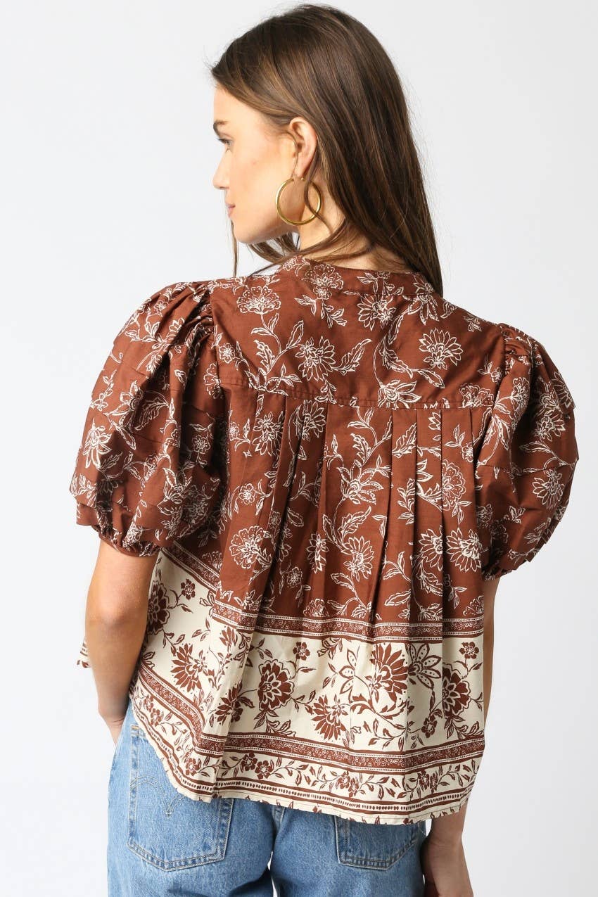 Floral Puff Sleeve Blouse