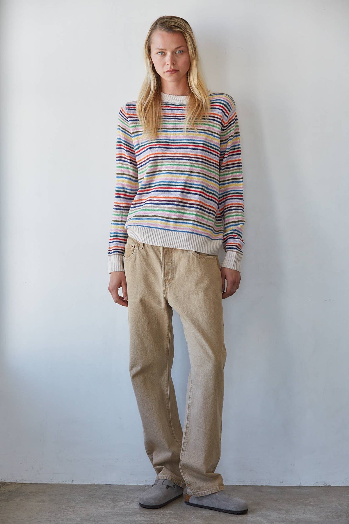 Multi-Color Striped Knit Sweater
