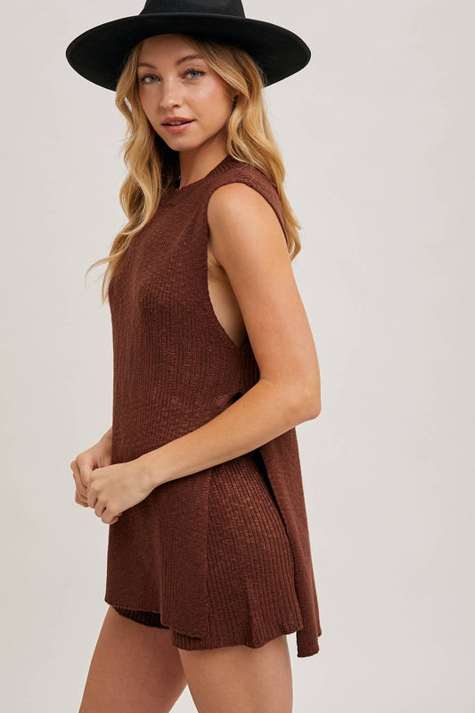 Side Slit Sleeveless Sweater