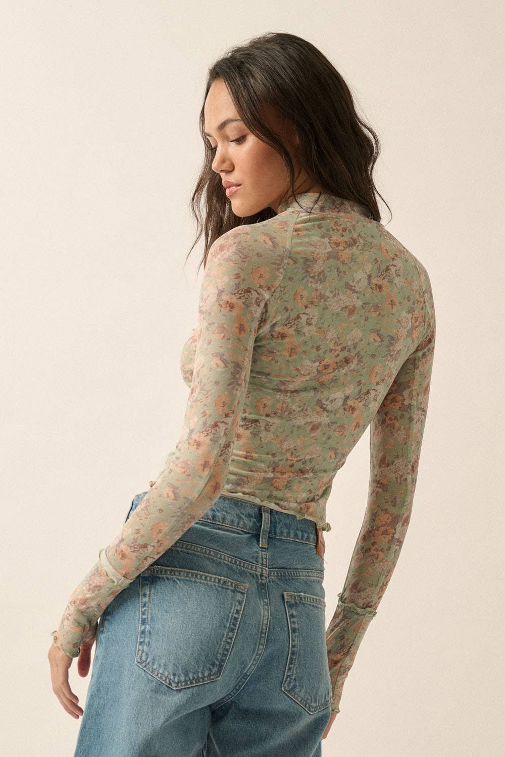 Ditsy Floral Mesh Top
