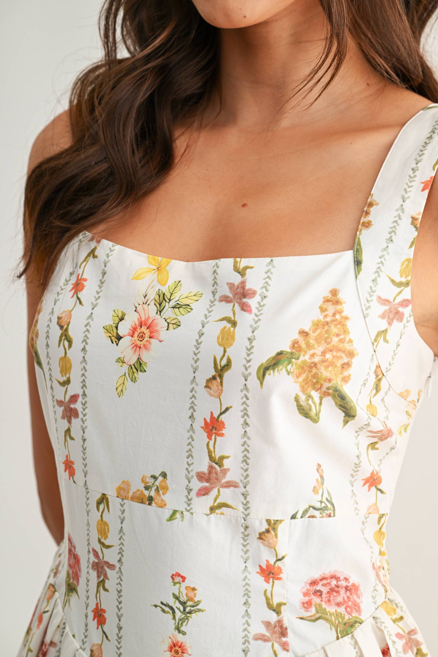 Floral Print Cotton Midi Dress