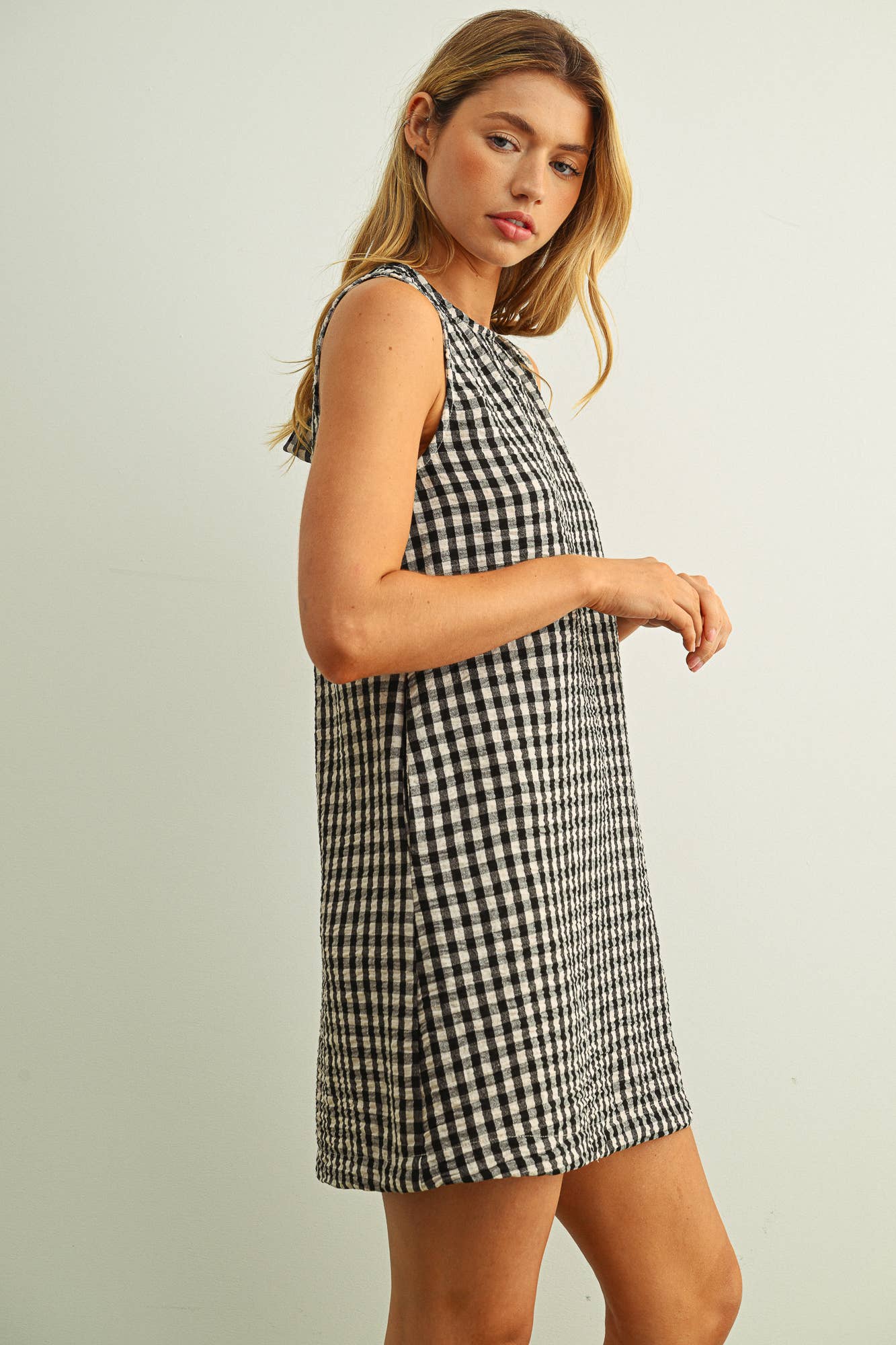 Gingham Shift Mini Dress