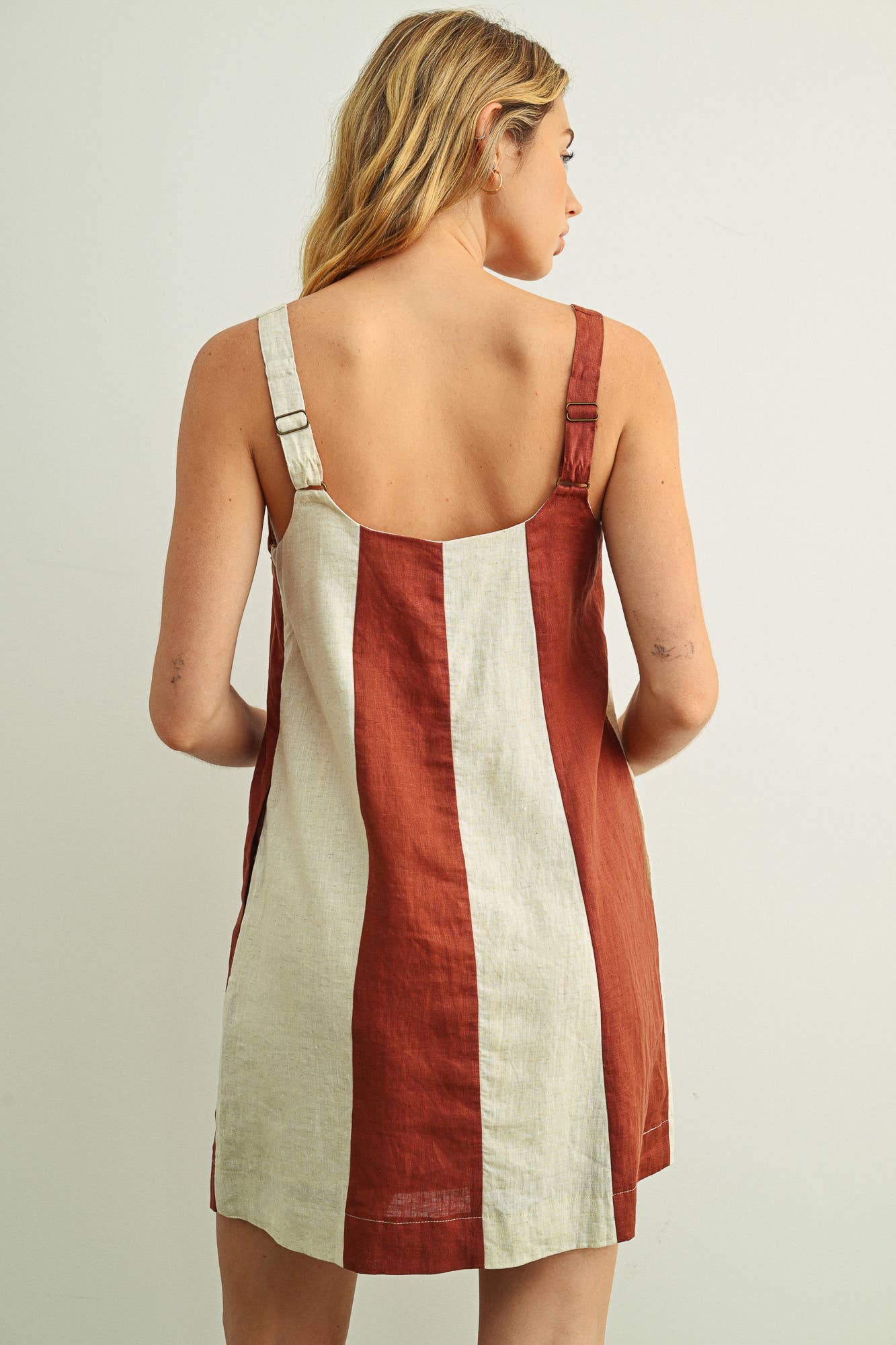 Color Block Linen Dress