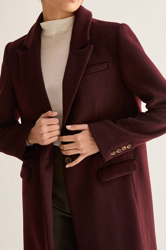 Brushed Wool Blend Coat
