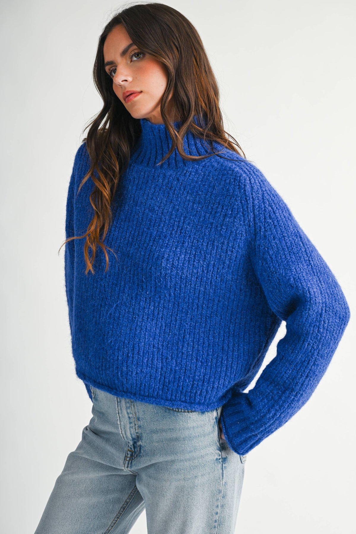Soft Brushed Mock Neck Sweater