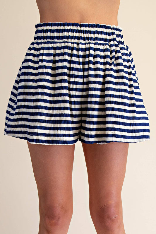 Elastic Waist Pleated Short