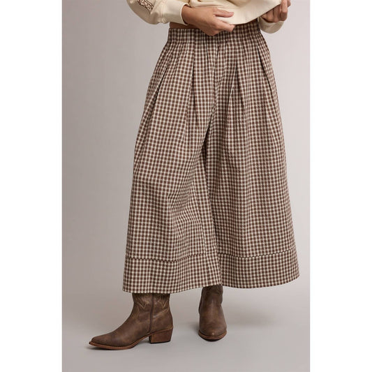 Checkered Comfort Wide-Leg Pants