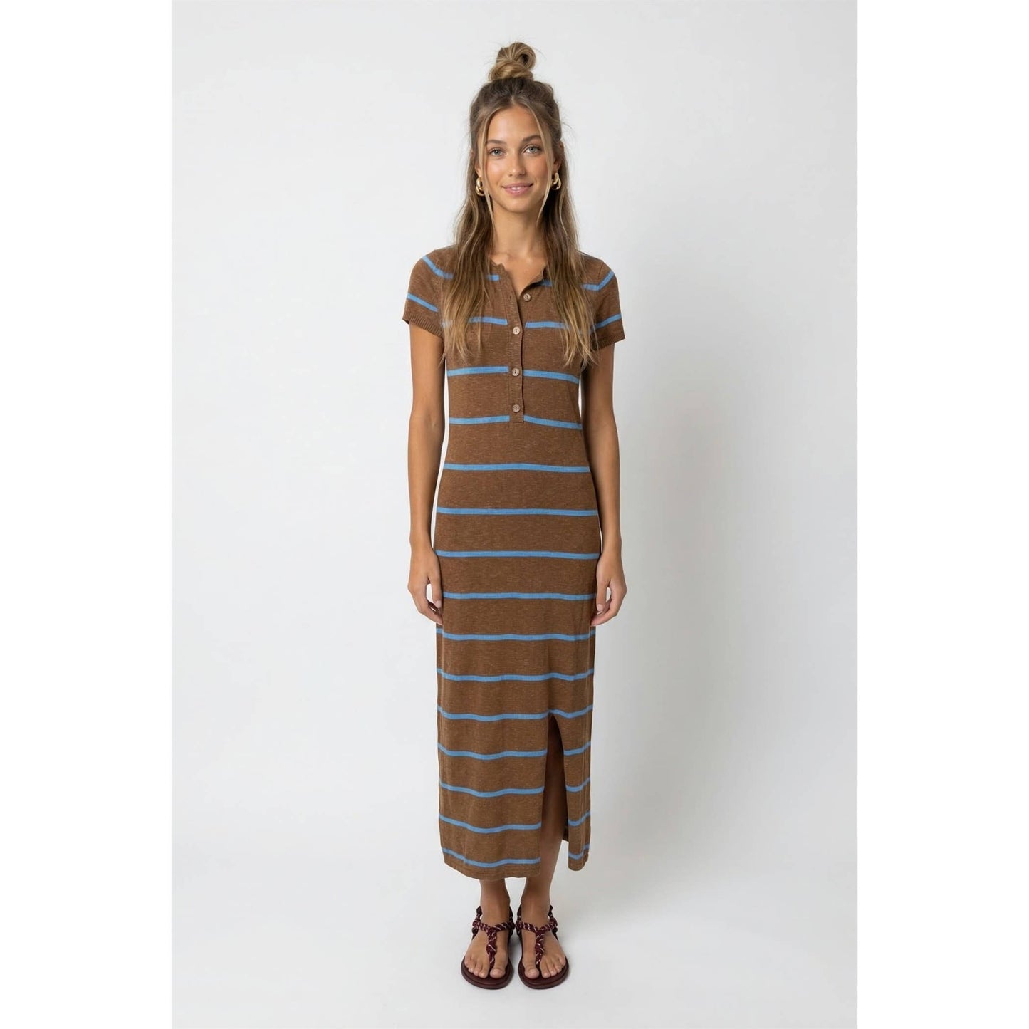 Stripe Sweater Midi Dress