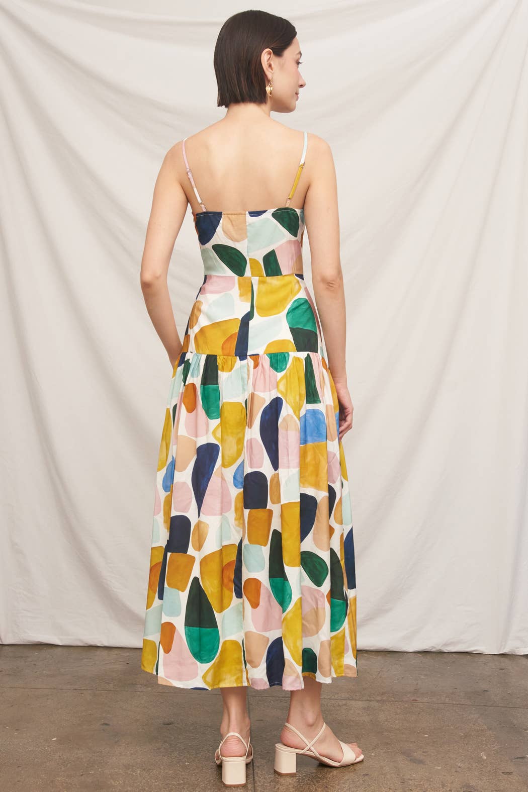 Abstract Print Tiered Maxi Dress