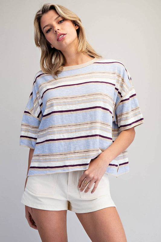 Boxy Striped Oversized Tee