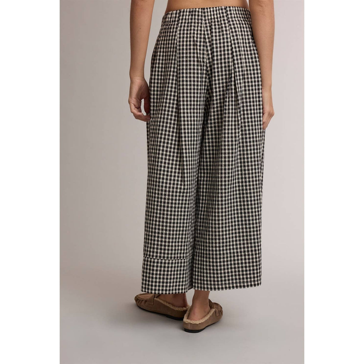 Checkered Comfort Wide-Leg Pants
