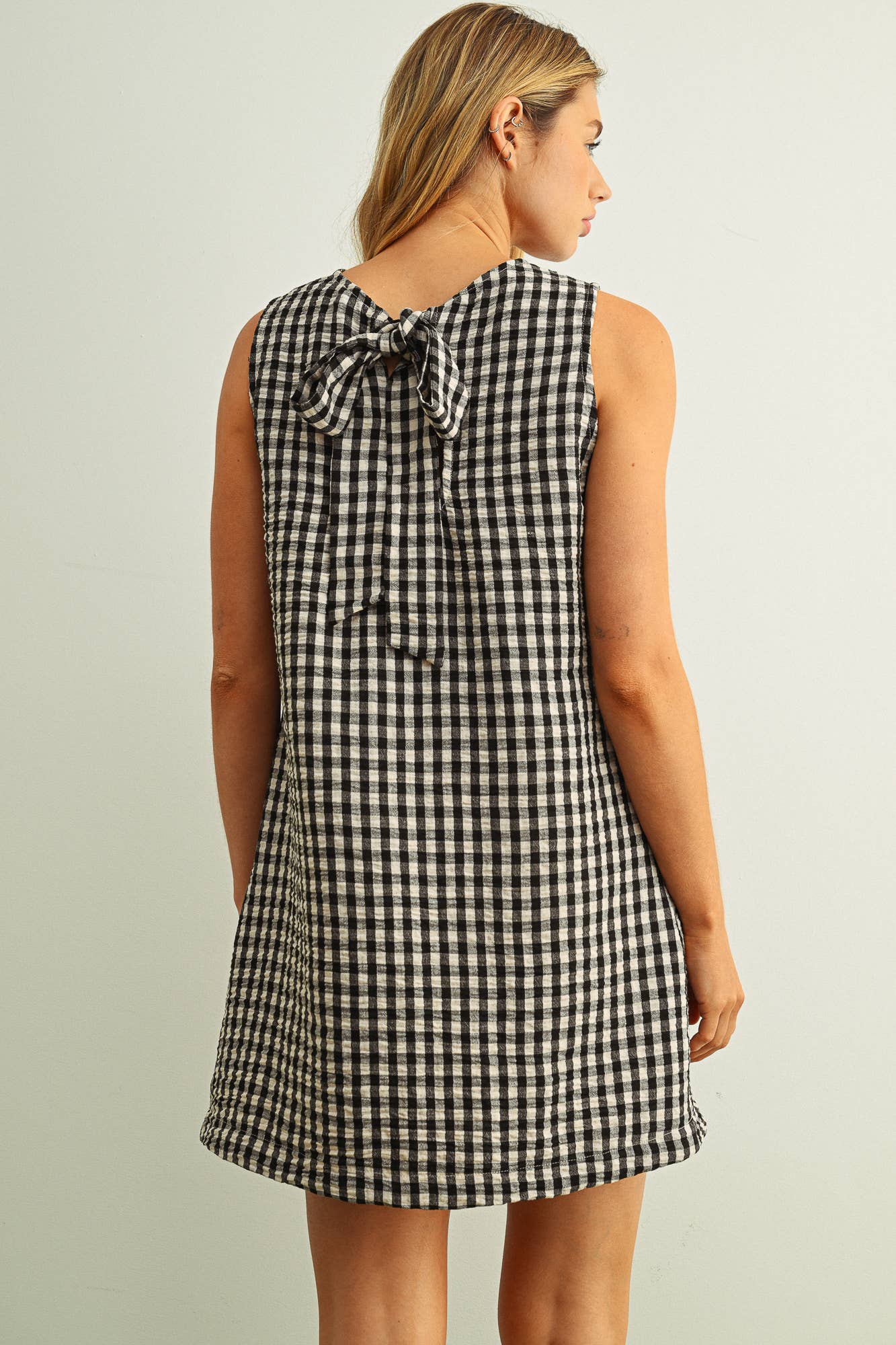Gingham Shift Mini Dress