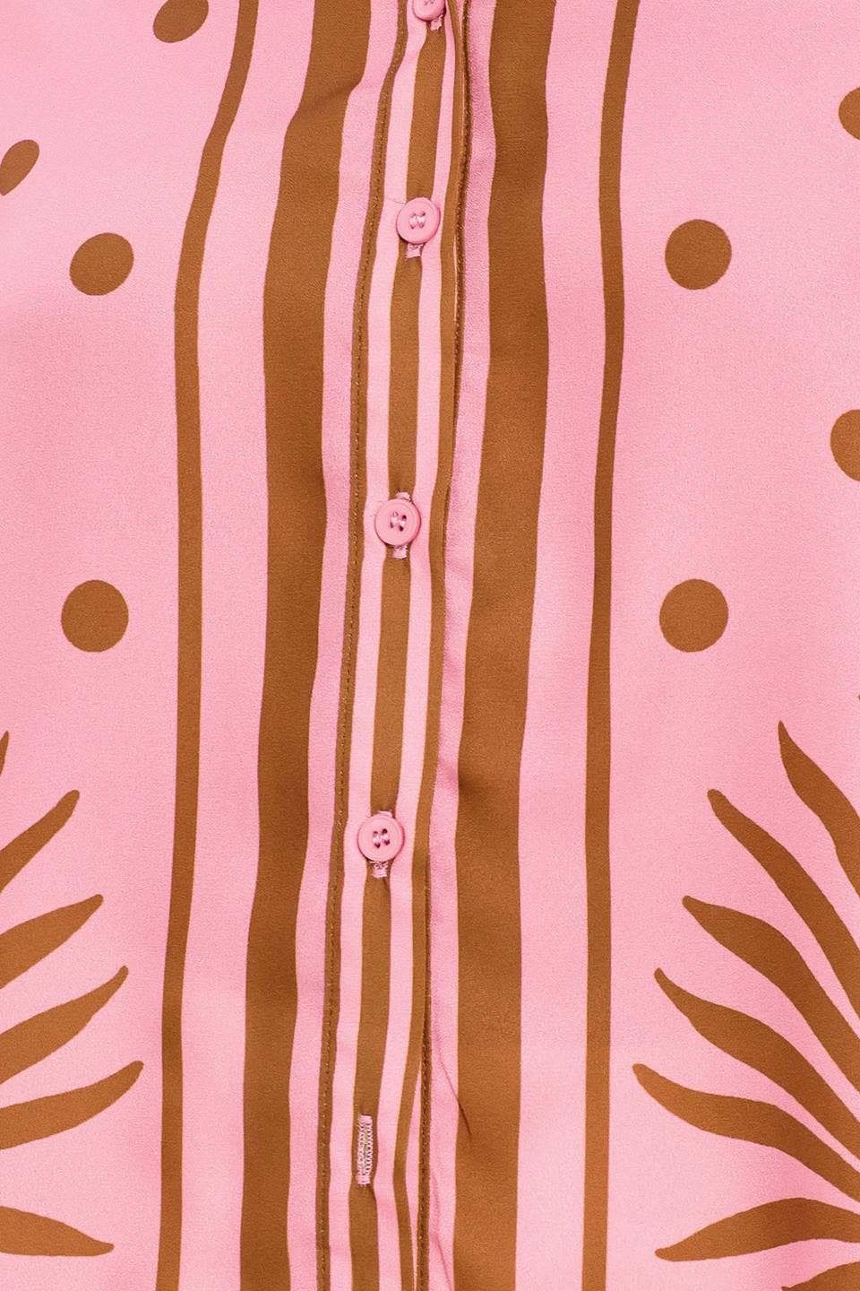 Palm Print Button Front Blouse