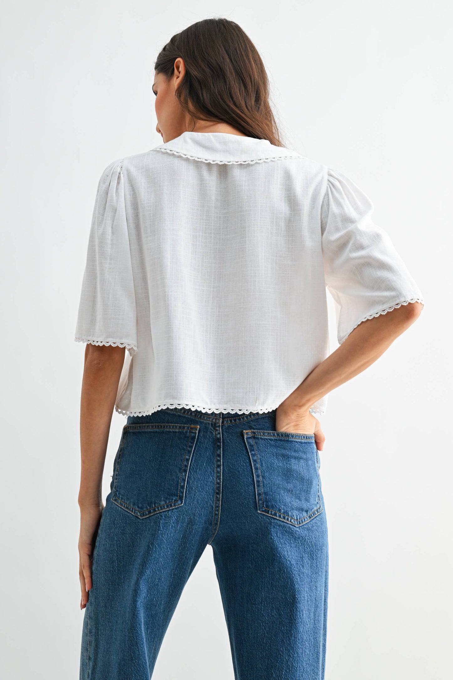 Ladybug Embroidered Cotton Blouse