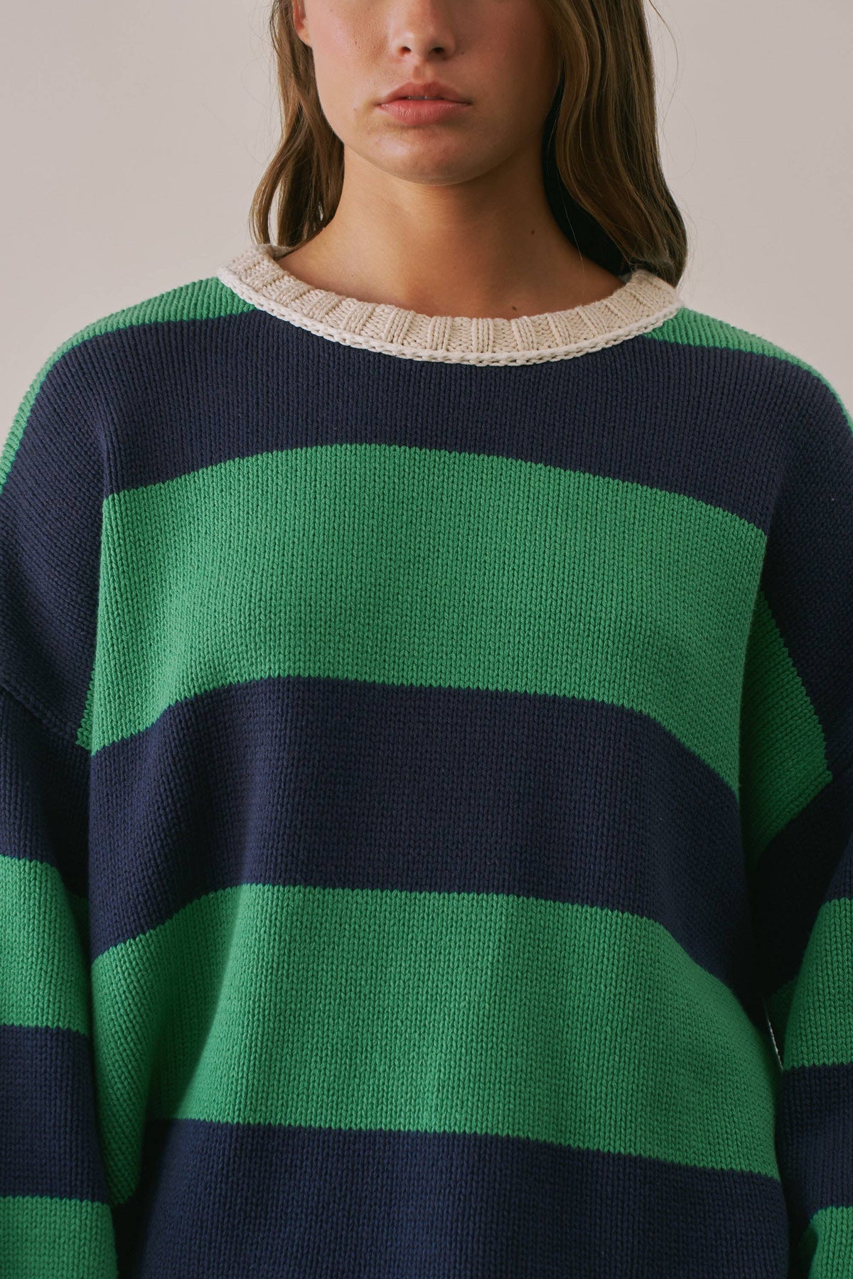 Heavy Weight Contrast Stripe Sweater