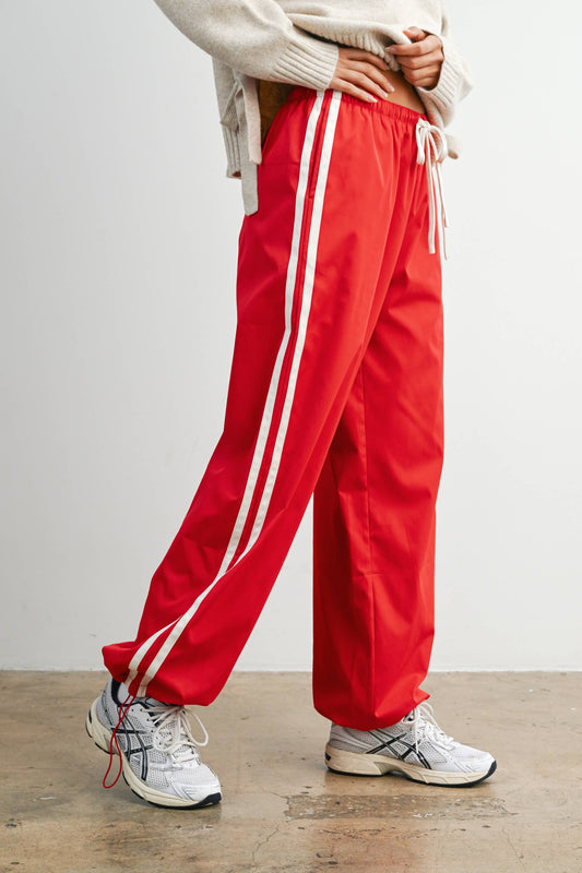 Striped Drawstring Track Pants