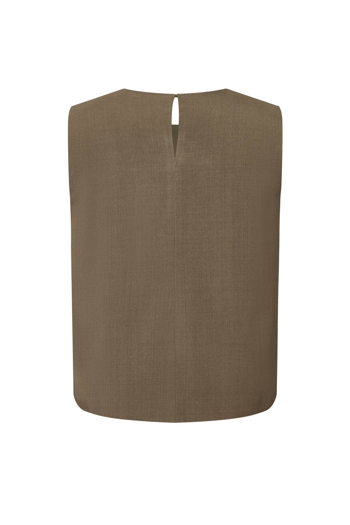 Sleeveless Woven Top with Buttons