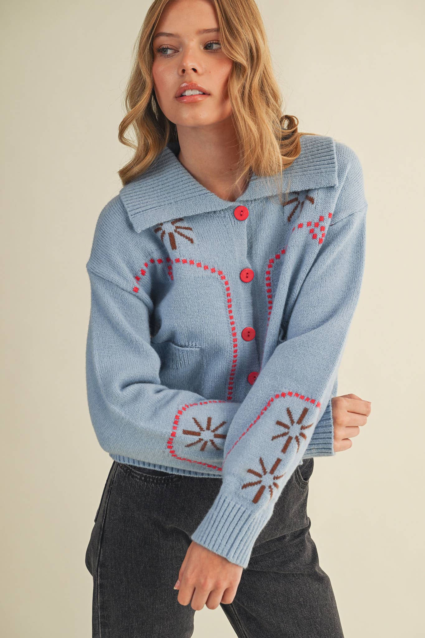 Western Rope Trim Cardigan