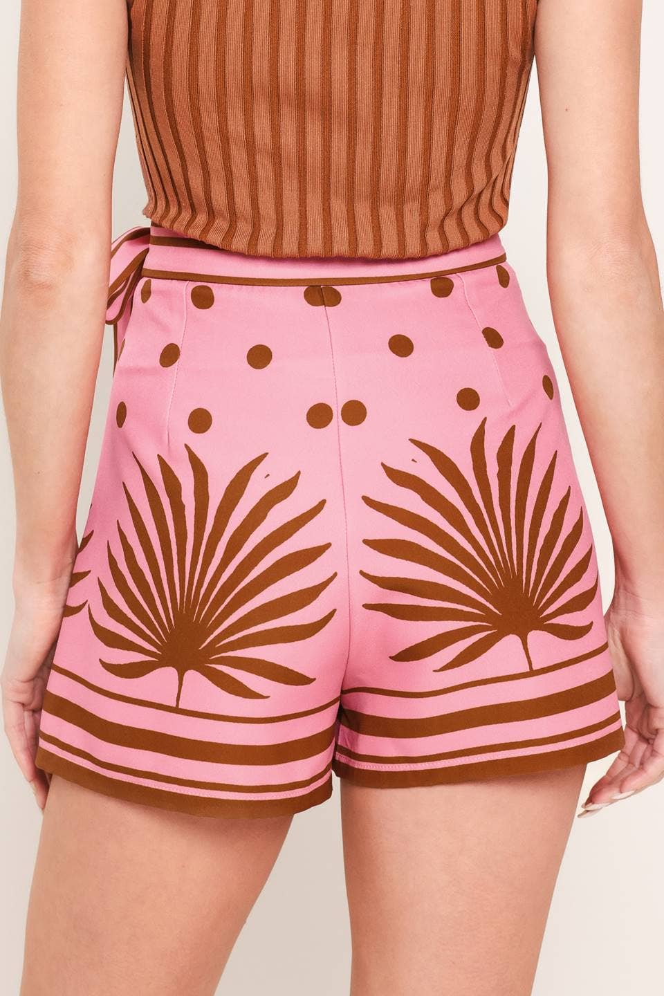 Palm Print Wrap Skort