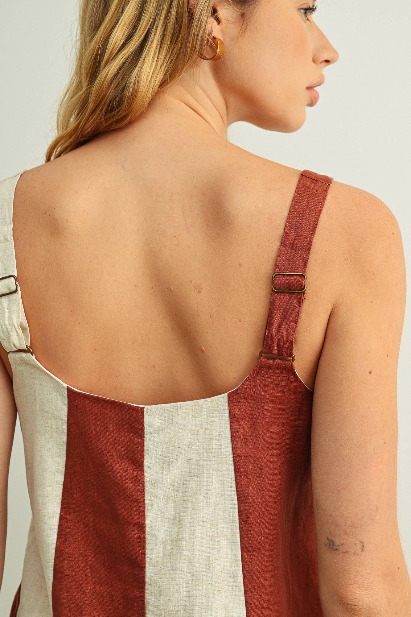 Color Block Linen Dress