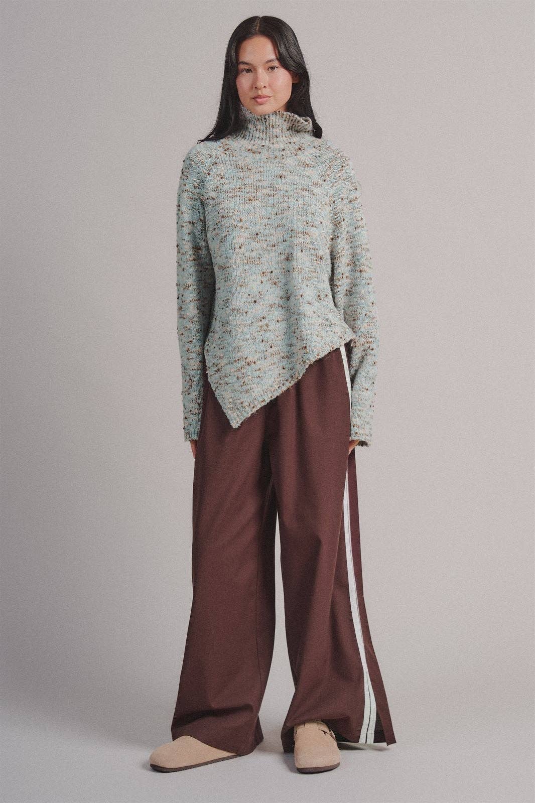 Striped Drawstring Wide-Leg Pants