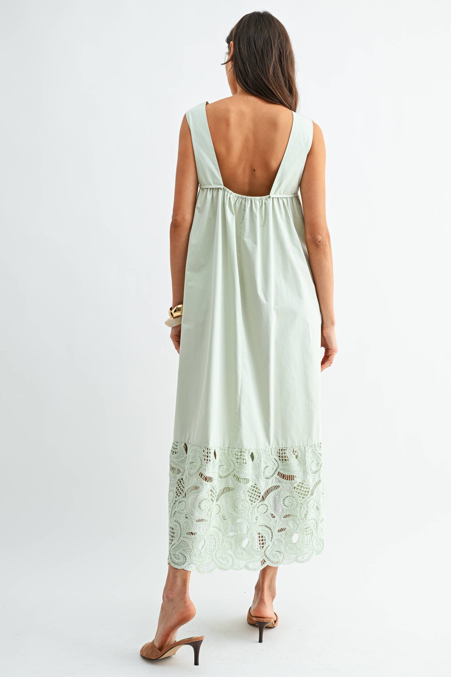 Embroidered Trim Boho Maxi Dress