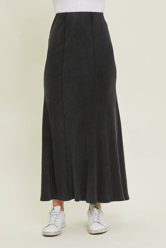 Ribbed Knit Maxi Skirt